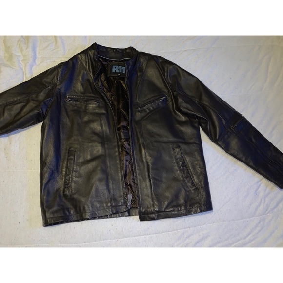 R11 Brown Leather Motorcycle Style Jacket - Picture 1 of 4